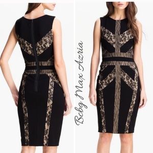 Bcbg Max Azria Lace Detailed Stretchy Fitted Dress
